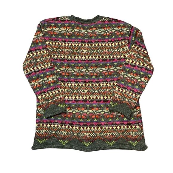 Wool Blend Fair Isle Moda International Sweater Size Medium - Picture 2 of 7